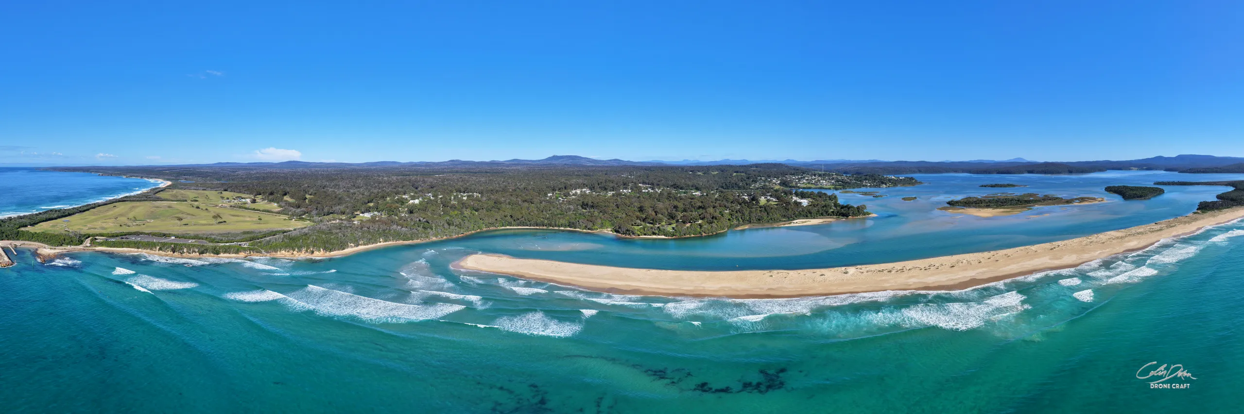 The Mallacoota inlet and Bastion Point from the air
